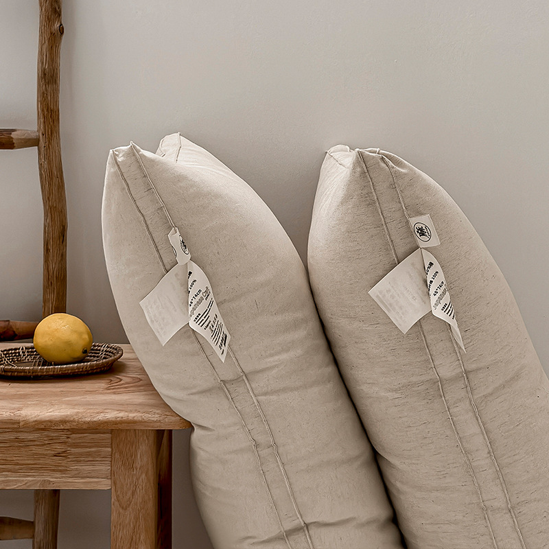 Japanese Muyin Xichuan Cotton and Linen Pillow Core Good Product Linen Pillow Stereo Pillow Core Single Person Homestay Pillow Core Solid Color Simple