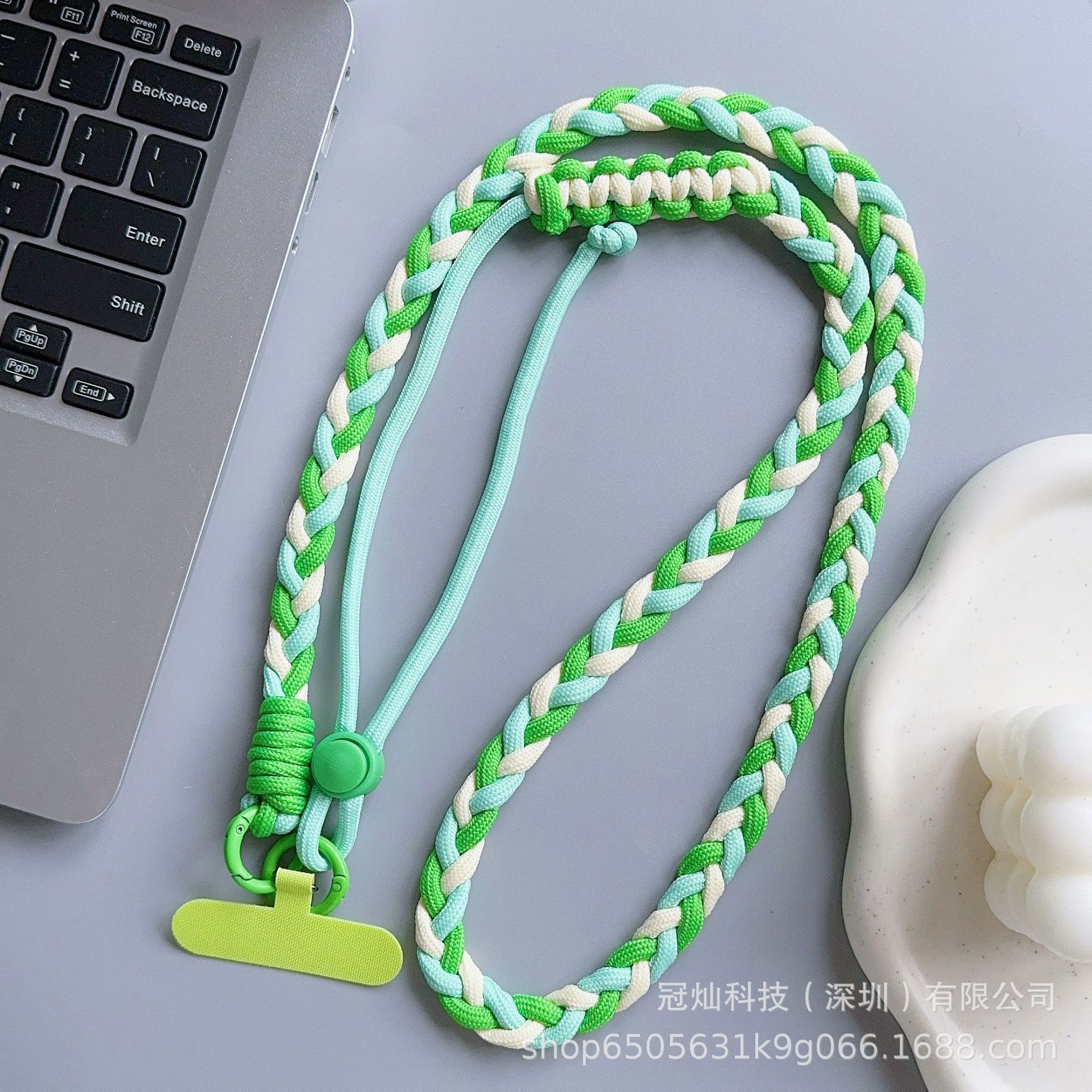 Personalidad creativa personalizada trenza de torsión teléfono móvil colgante llavero colgante cadena colgante cuerda de nylon taza de agua colgante pulsera