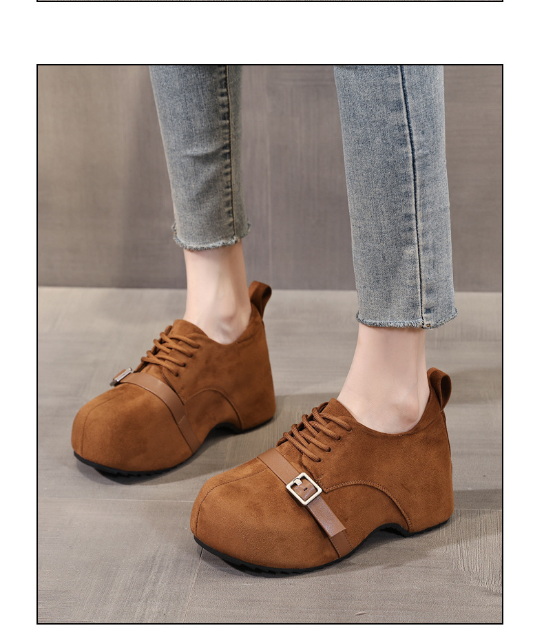Giày lười nữ Birkenstock đế xuồng dày nâng chiều cao, đế mềm mùa thu — con lạc đà chi tiết 13