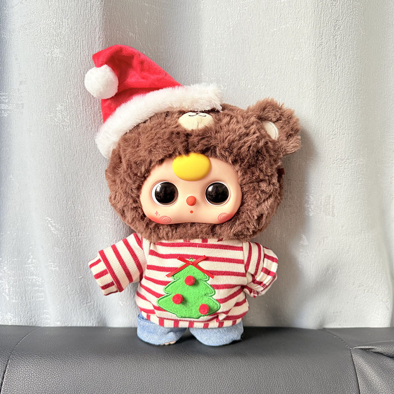 Red Stripe Red Hat Christmas New Year Set