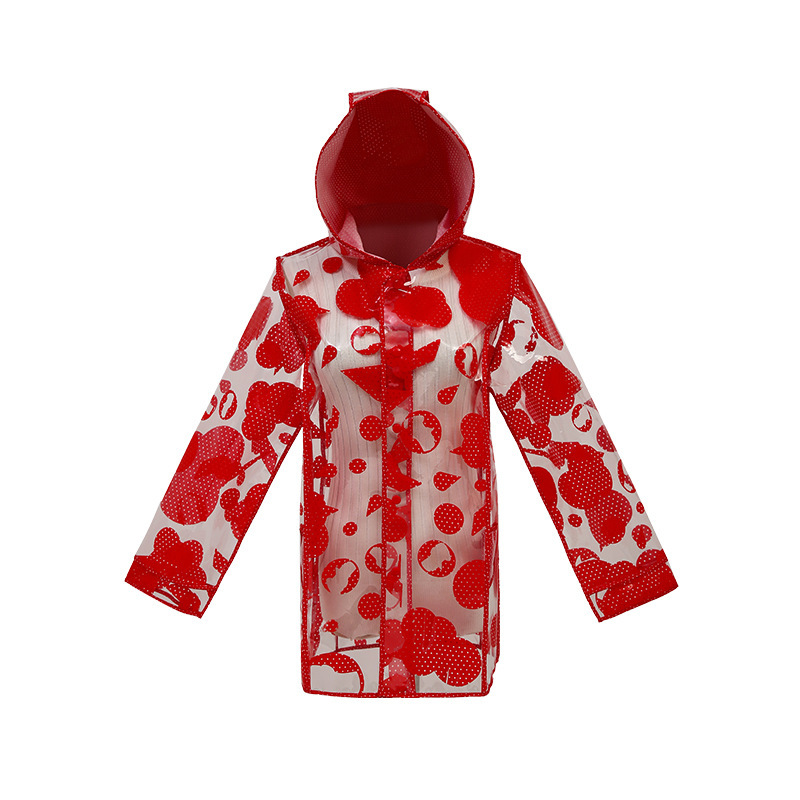 Yuding Custom Full-Print Transparent Edge-Sealed Raincoat Red Tpu Raincoat Outdoor Fashion Raincoat for Women