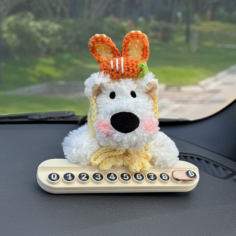 Placa de estacionamiento temporal encantadora muñeca de West Highland de alta calidad decoración de automóviles accesorios móviles tarjeta telefónica niñas