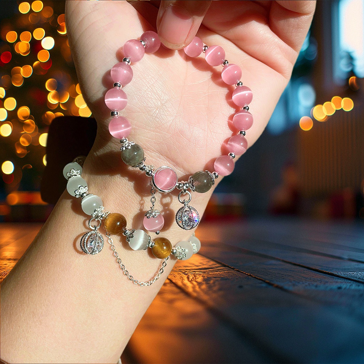 Nouveau Bracelet en pierre œil de chat, Bracelet du même Style pour Temple féminin, cadeau de Collection de bracelets de Style chinois populaire_voghion.com