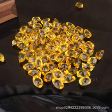 玻璃元宝金元宝黄色人工琉璃水晶装饰客厅桌面摆件米缸聚宝盆装饰