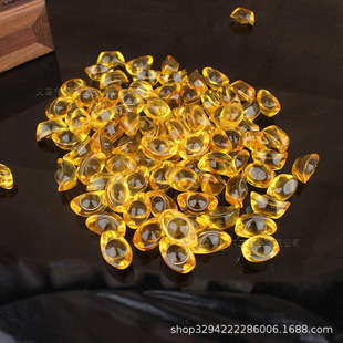 Glass ingot gold ingot yellow artificial glass crystal decoration living room desktop ornaments rice jar cornucopia decoration
