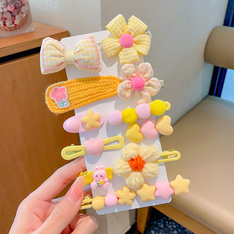 Horquilla de felpa de otoño e invierno clip de flequillo lateral para niños lindo color café horquilla de cabello roto tocado clip de pelo al por mayor