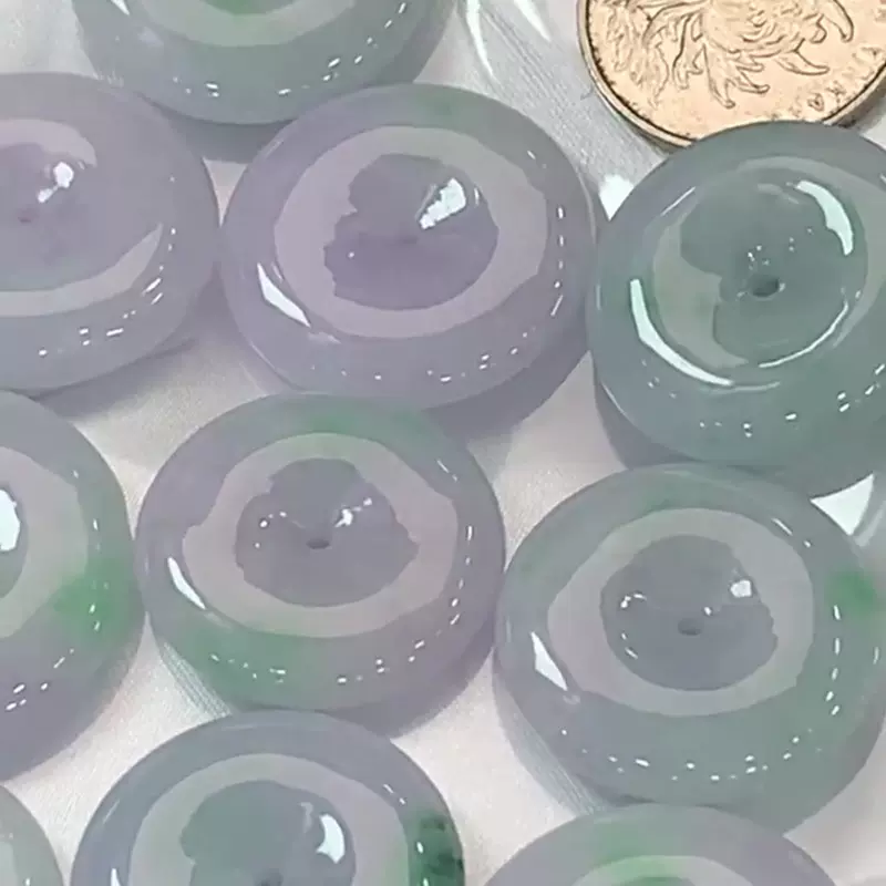 批发天然缅甸翡翠a货 春彩平安扣翡翠吊坠项饰饰品