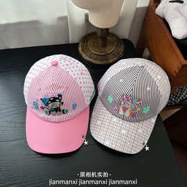 小众彩布偶猫刺绣圆点撞色棒球帽春夏新款吊坠星星显脸小鸭舌帽潮