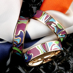 琺瑯彩鈦鋼絲巾扣環圈三環圍巾扣披肩扣配飾直播貨源飾品工廠批發