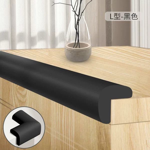 L-shaped—Dark Black [Soft and Highly Elastic, Free Cut]