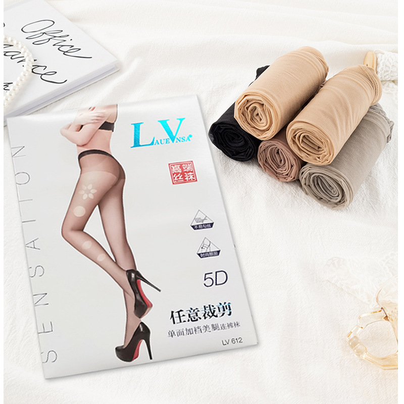 Tất lụa LaueVnsa612 mùa hè kiểu mỏng 5d cắt may một mặt cộng đáy quần tất chân đẹp tất nữ