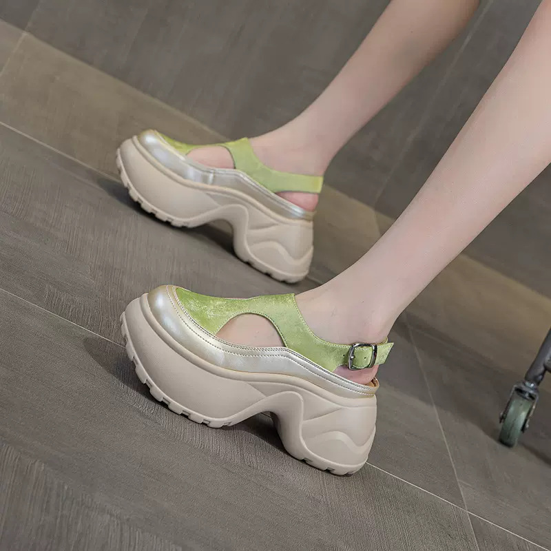 小个子厚底包头罗马凉鞋女2025夏新款网红爆版休闲时尚百搭女凉鞋