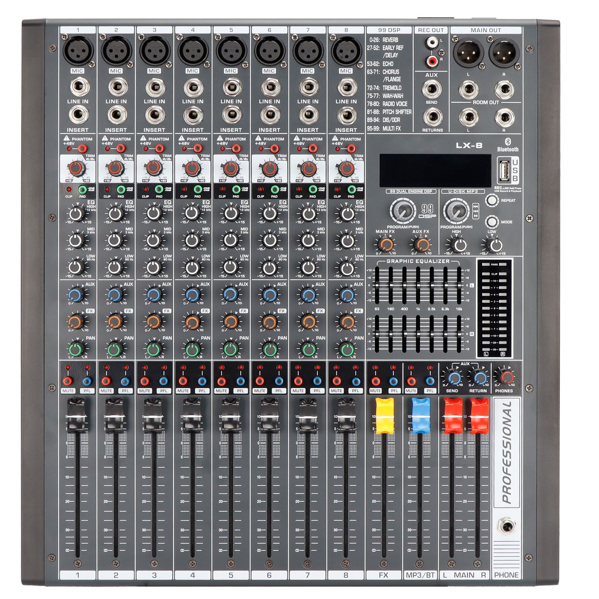 私模专业舞台演出纯台跨境录音设备99种DSP效果器均衡监听调音台