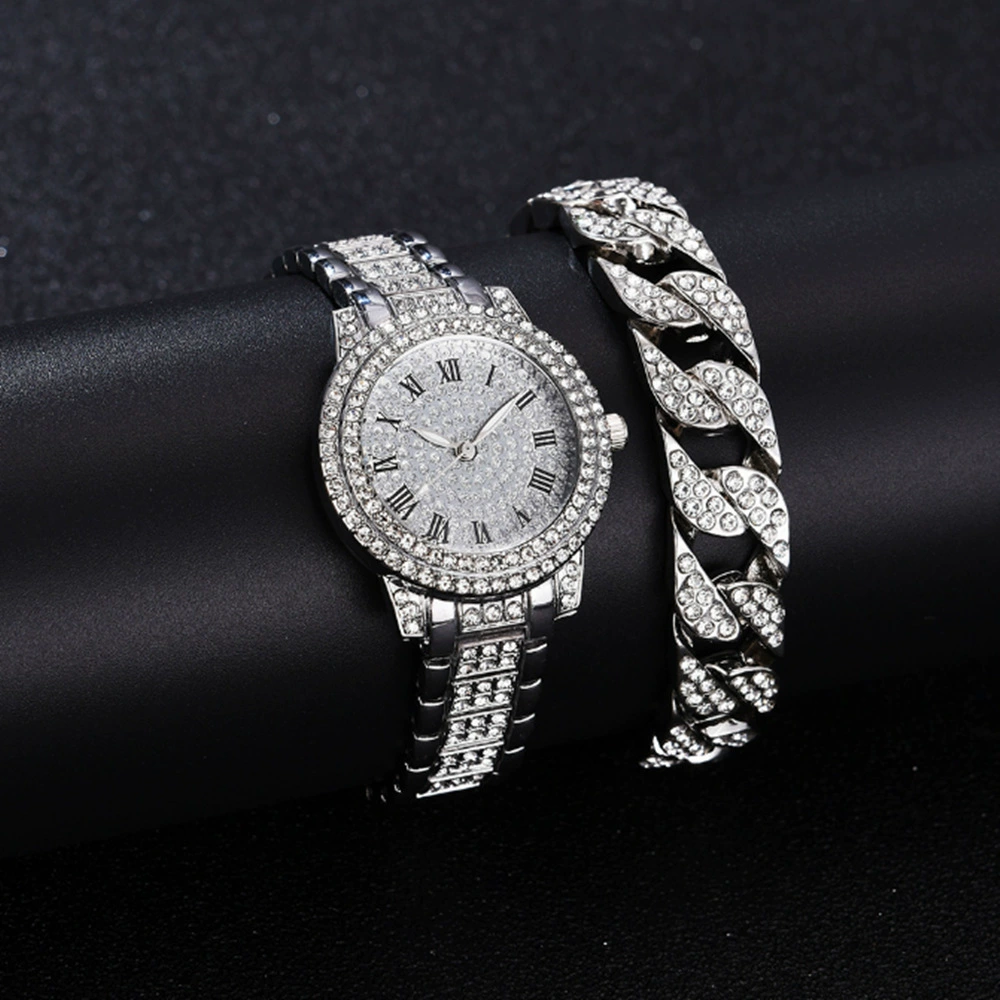 TikTok, часы, циферблат, инкрустирован diamonds, маленький циферблат