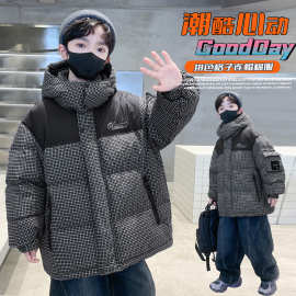 儿童装男童冬装夹棉棉服2025新款中大童棉袄冬季男孩加厚棉衣外套