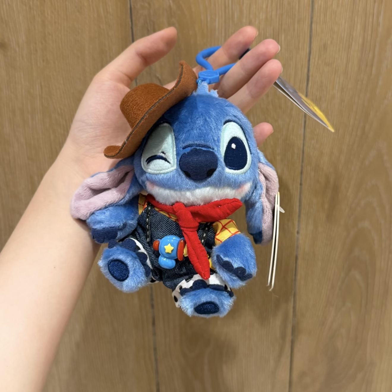 Genuino lindo Stitch Star Baby dibujos animados muñeco de peluche Stitch colgante llavero muñeca colgante regalo
