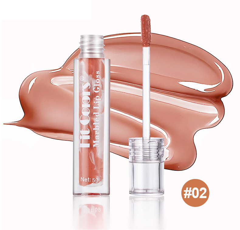 Fit Colors Marble Mirror Lip Gloss Water Essence Lip Mask Easy to Apply lip gloss undefined