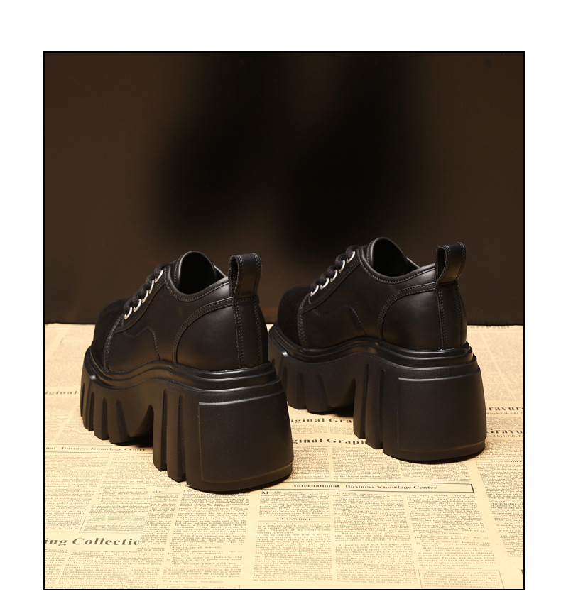 Giày loafer nữ đế xuồng platform tăng chiều cao 9 cm — màu nâu chi tiết 20