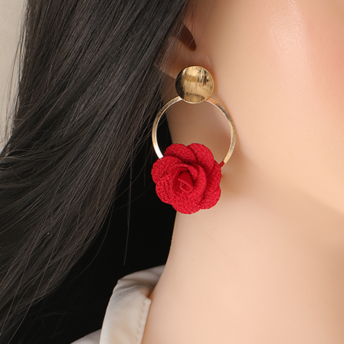 New Multilayer Chiffon Cloth Lace Flower Earring display picture 14