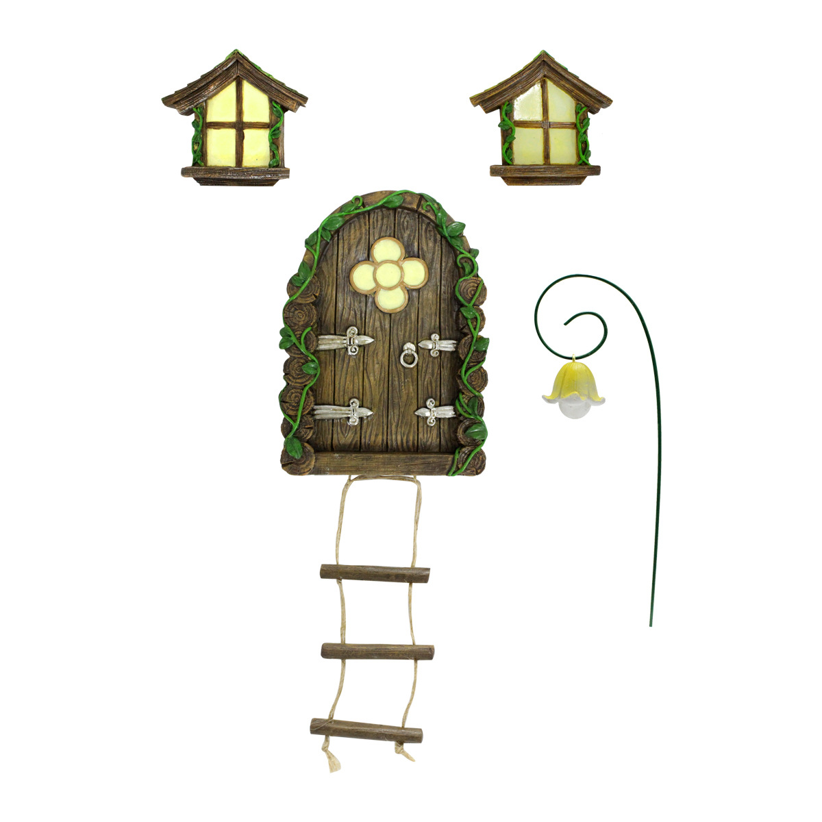  resin simulation luminous door and window ornaments outdoor Villa courtyard garden tree pendant garden landscape decoration