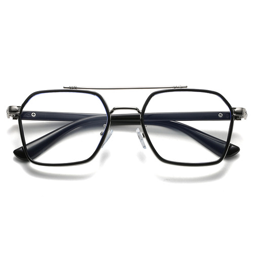 Anti-blue light Chen Wei Ting same style glasses frame for men, double bridge steel Iron Man prescription glasses, retro glasses frame wholesale