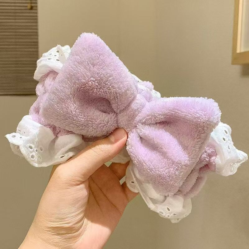 Otoño y invierno dibujos animados peluche lavar la cara cinturón de cabello máscara de mujer lavar la cara cinturón de cabello impermeable estereoscópico impermeable adornamientos de cabello al por mayor