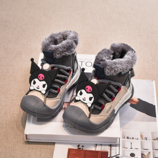 Children's Kulomi Snow Boots 2024 Winter New fleece-lined Thickened Zhongda Children's Cotton Boots Warm Student Girls' Shoes