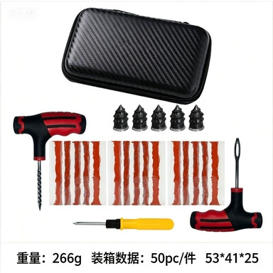 Repair kit tool set, cold patching glue - 24pc-tire-repair-tool-set