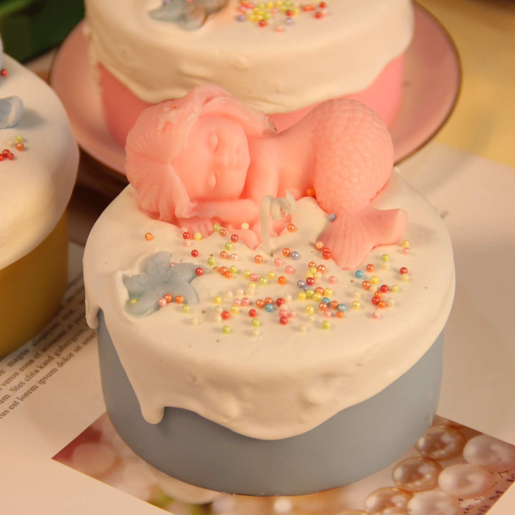 INS crema pastel de fresa aromaterapia vela galleta cumpleaños nicho avanzado regalo creativo romántico dormitorio caja de regalo