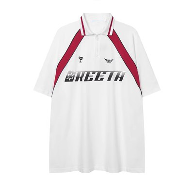 Camiseta de manga corta para hombres y mujeres, moda nacional, costura americana, contraste, 2025, nueva camisa POLO, solapa, uniforme de fútbol, mangas raglán