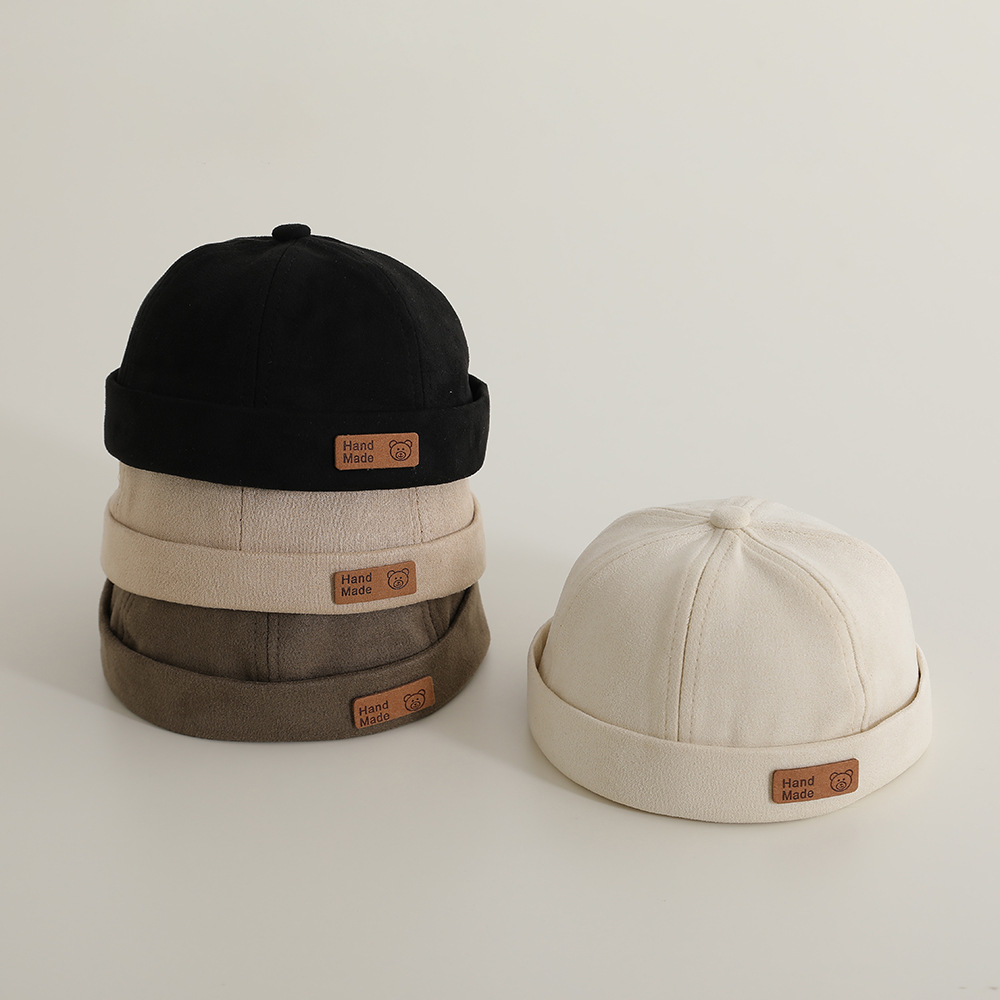 Sombreros para bebés primavera y otoño delgados sombreros para hombres y mujeres, sombreros de cuero de melón coreanos, sombreros para bebés generales, nuevo tipo 2024