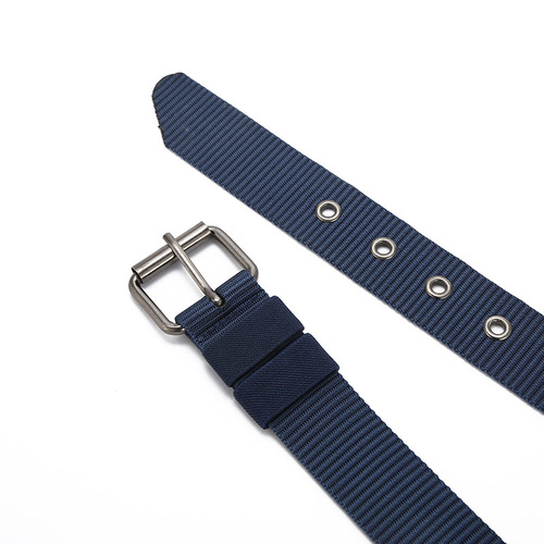 Cross-border hot selling men's simple black versatile imitation nylon belt canvas belt fashionable casual practical trouser bag