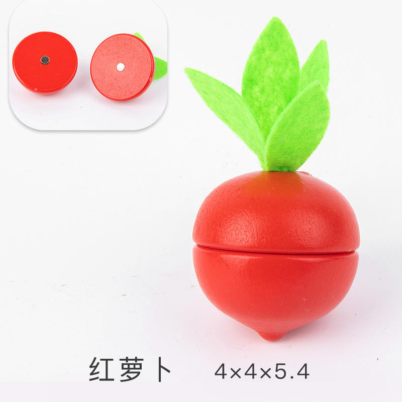 Los niños juegan casa cocina juguetes madera magnética verduras y frutas cortar madera frutas y verduras a granel traje al por mayor