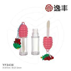 可爱蜂窝造型盖圣诞铃挂件带吊环唇彩瓶唇蜜管唇釉管包材逸丰工厂