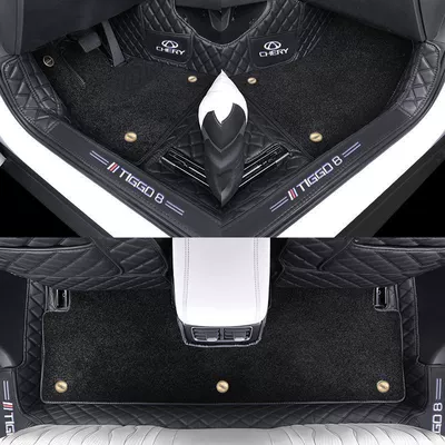 Car Floor Mats, Threshold Mat Accessories, Ayaqaltılar (Kovriklər) - 26-models-of-tiggo-8-free-anti-kick-mat-double-layer-foot-mat-french-velvet-blanket-black