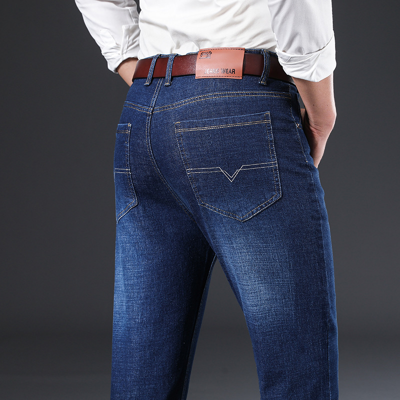 2022 autumn and winter New thick stretch Business Men's straight men's jeans trousers men's pants casual pants