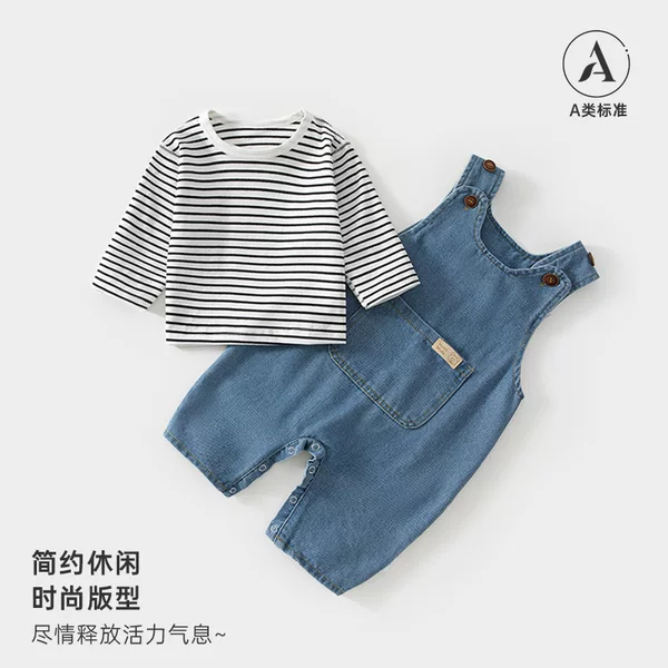 Denim overalls romper for cute babies, newborn baby clothes, spring and autumn wear, wholesale and dropshipping available