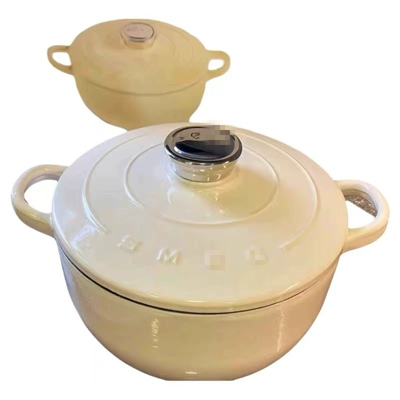 Factory direct sales SMEG enamel pot 24cm double-ear cast iron pot thickened non-stick pot induction cooker stew pot