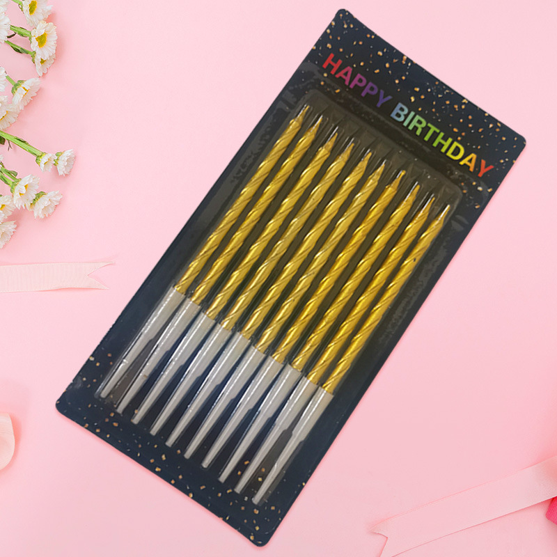 Candle wholesale rainbow gold plated candle birthday cake candle creative birthday cake decoration spiral sucking card candle