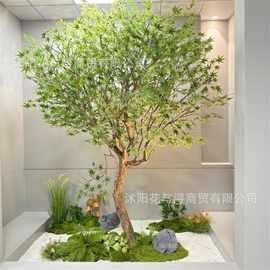 仿真绿枫树鸡爪槭大型假青枫树橱窗绿植造景室内装饰植物景观摆件