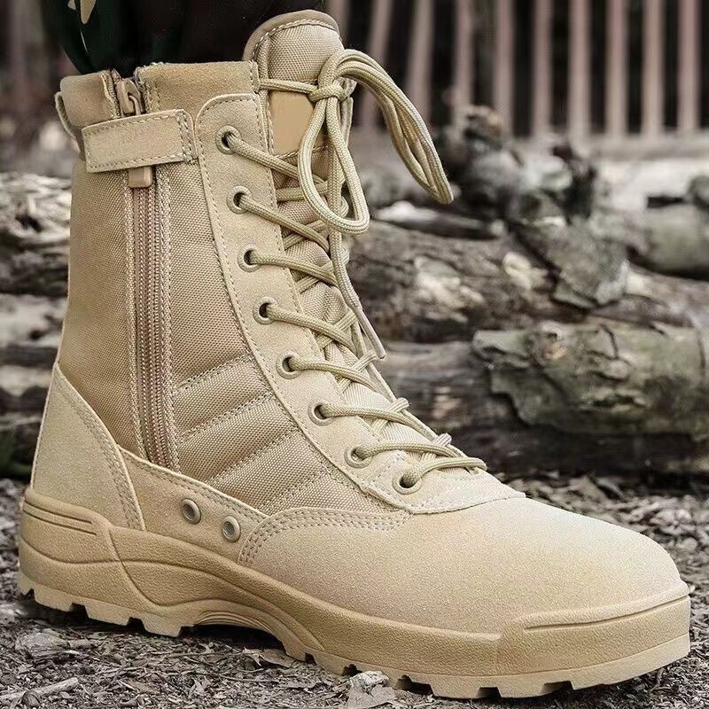 Ultra-Light High-Top Combat Training Boots for Men and Women, Shock-Absorbing and Wear-Resistant Spring & Fall Outdoor Desert Boots, Training Boots, Hiking and Mountaineering Shoes