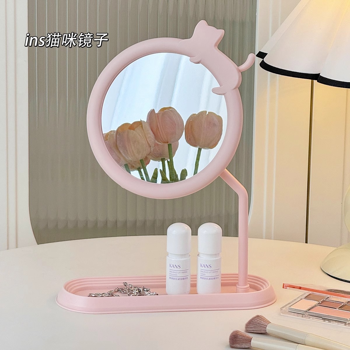 Espejo de escritorio simple de alta sensación dormitorio de estudiantes espejo de escritorio espejo de vestir espejo de belleza red espejo de belleza espejo de casa