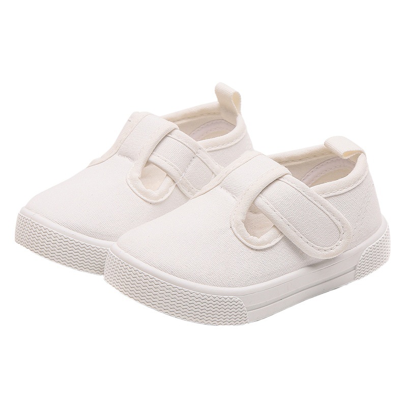 Children's Canvas Shoes Korean Style Boys and Girls Shoes Casual Soft-Soled Sports Shoes Baby Toddler Shoes Indoor White Shoes Dropshipping