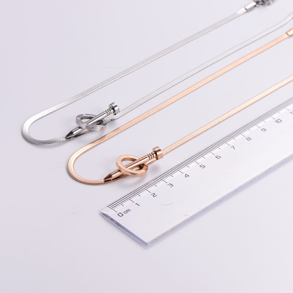 Womenu0027S Fashion Nail Stainless Steel No Inlaid Necklace Plating Stainless Steel Necklaces