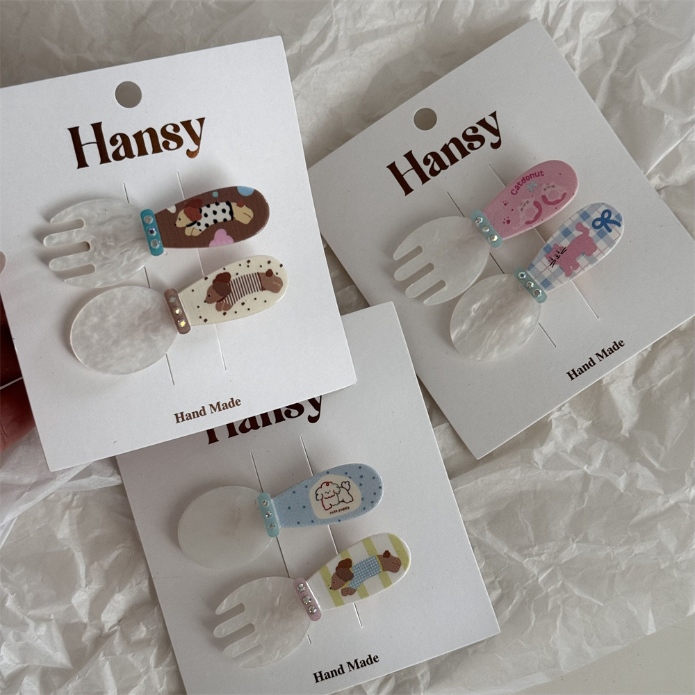 19g Weight Hair Clip Hair Accessories Type 1 Pair Quantity Women's Simple Style Classic Style Color Block Acetic Acid Sheets Printing Hair Clip
