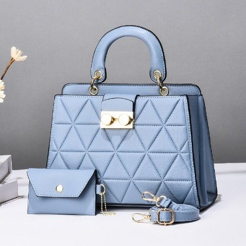 Women's Medium Pu Leather Geometric Solid Color Elegant Zipper Bag Sets display picture 13