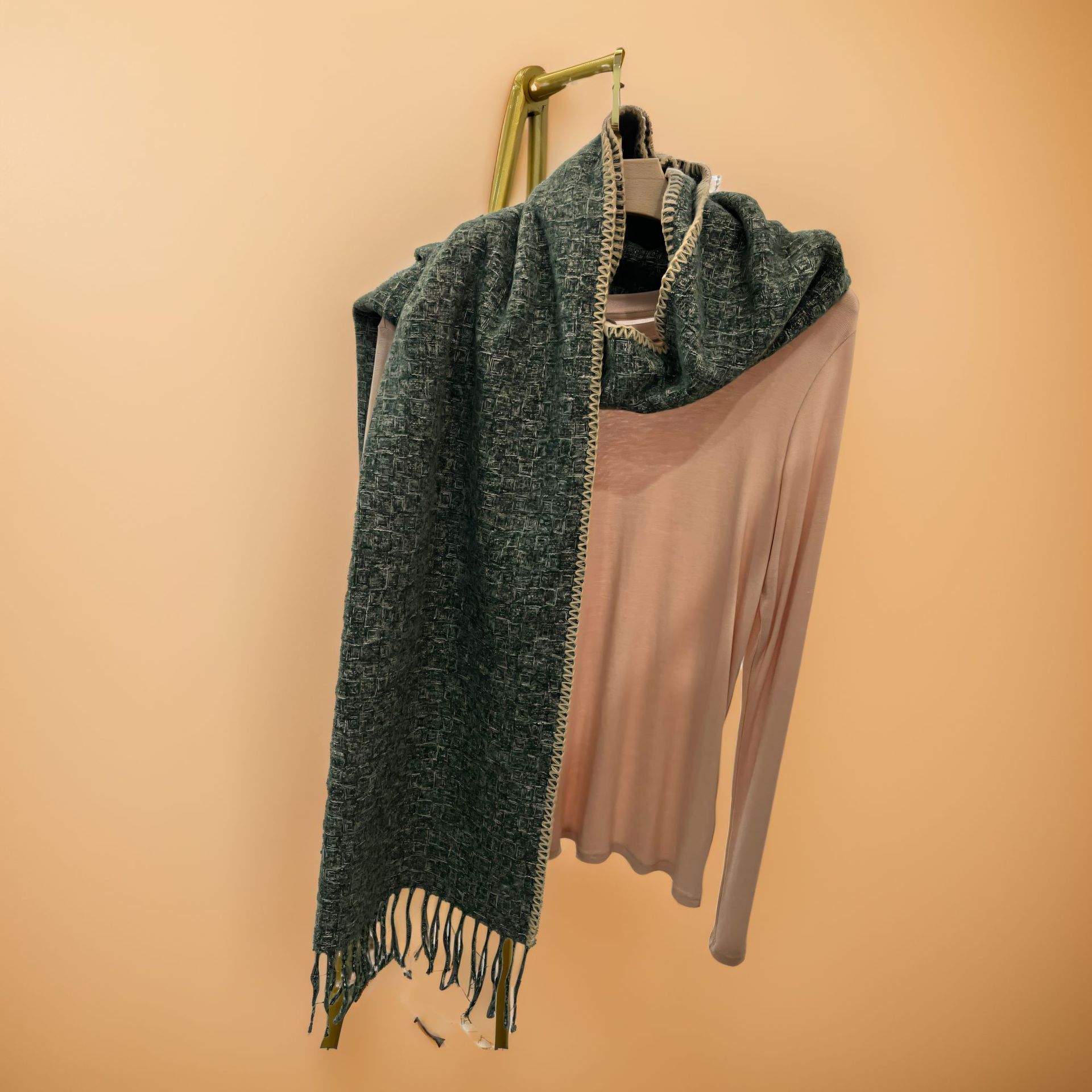 Damen Strickschal, Weicher Wollschal In Kontrastfarben Für Winter_voghion.com