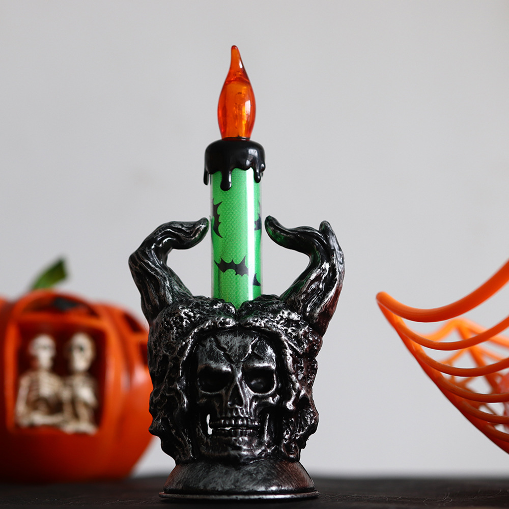 Halloween cráneo fantasma lámpara de terror lámpara decorativa LED lámpara de vela luminosa electrónica lámpara de calabaza al por mayor transfronteriza