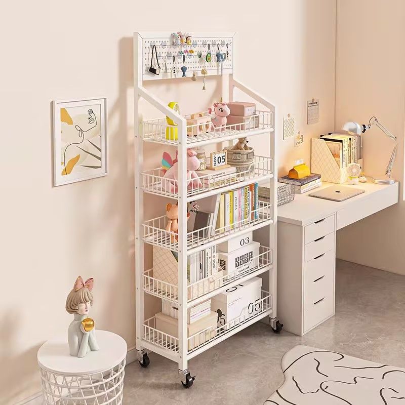 Estante móvil con tablero perforado, librero de varias capas para sala, dormitorio y estudiantes.
