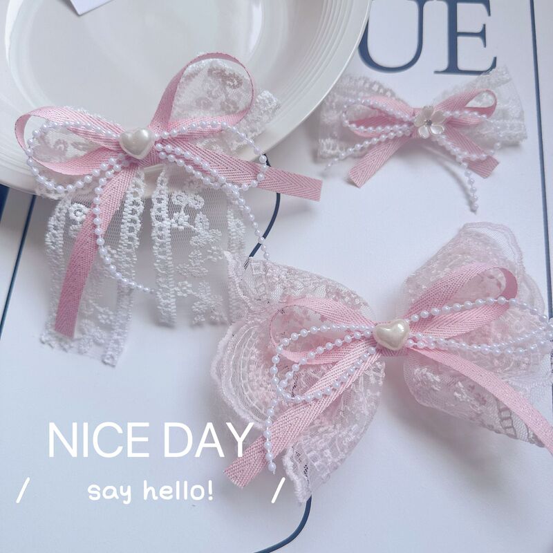 New Lace Pearl Bow Clothing Hair Accessories Car Accessories Gloves Bags Socks Shoes Hats Mobile Phone Case Accessories